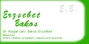 erzsebet bakos business card